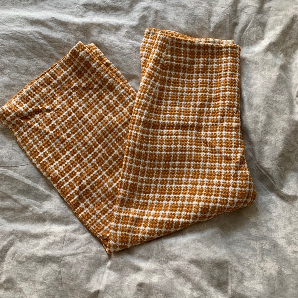 & Other Stories yellow and white tweed pants